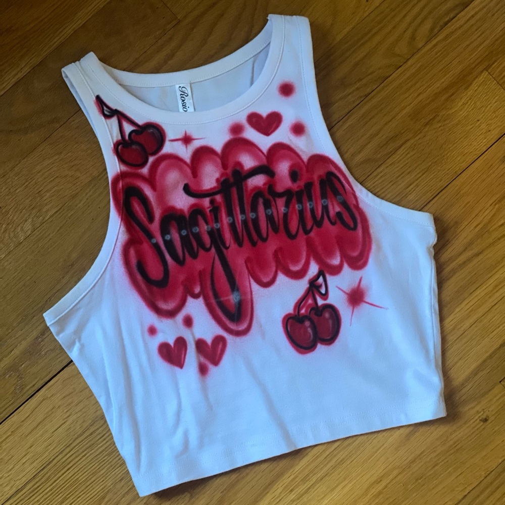 Y2K airbrush crop tank top